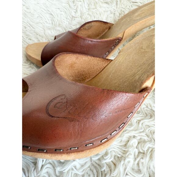 Vintage 70s 80s Candie's Leather High Heel Sandals size 9 - Picture 9 of 9